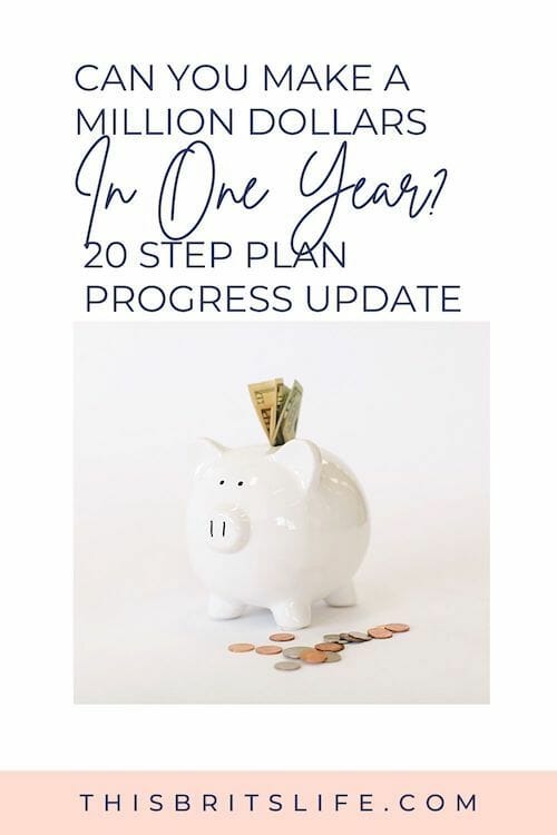 million dollars 20 steps progress pin
