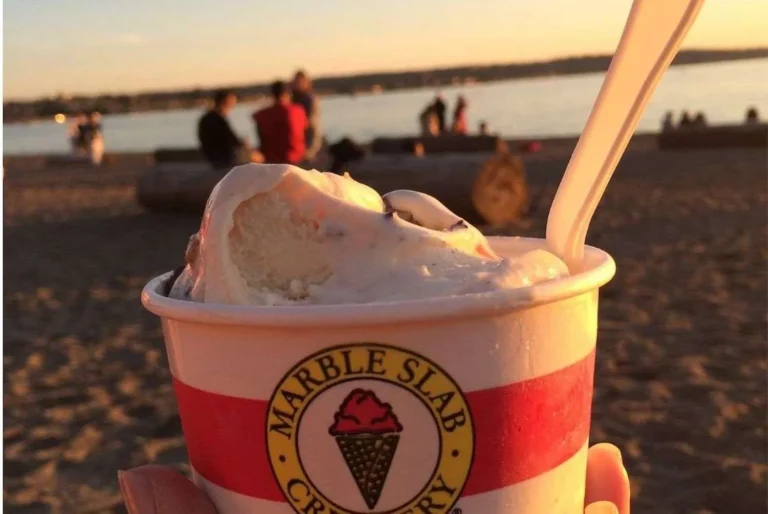 cup of ice cream at sunset